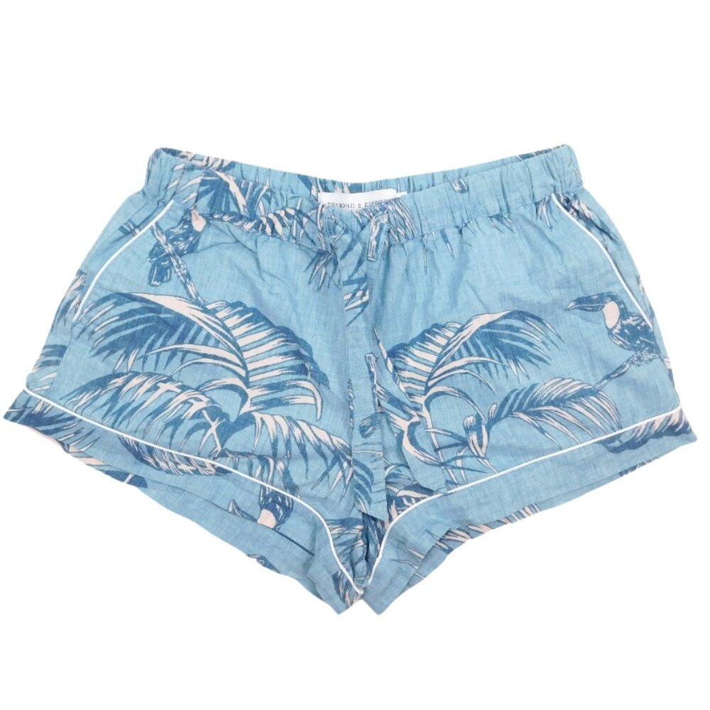 Desmond & Dempsey Cotton Voile Pajama Shorts – Size S – Tropical Toucan Print